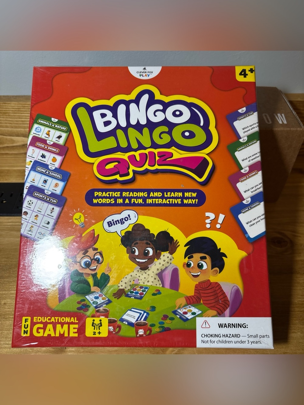 Clever Fox Bingo Lingo Quiz Game. choking Hazard small parts .